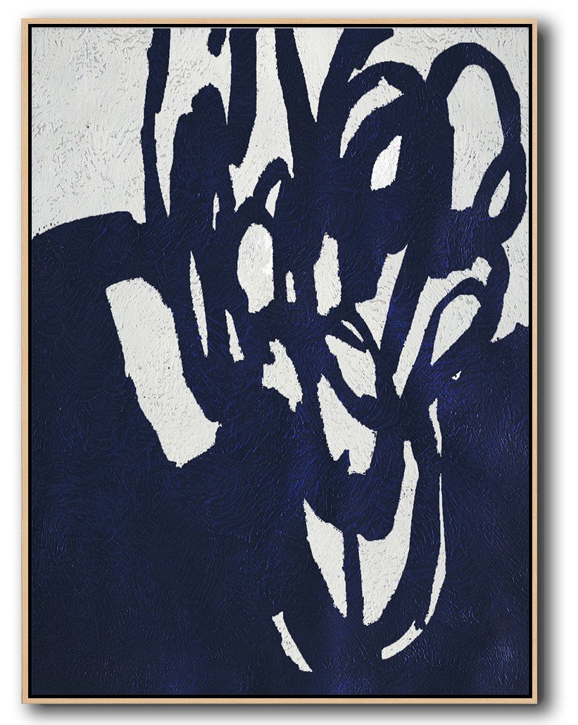 Navy and White Painting #NV3B - Click Image to Close